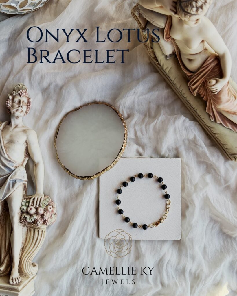 Onyx Lotus Bracelet